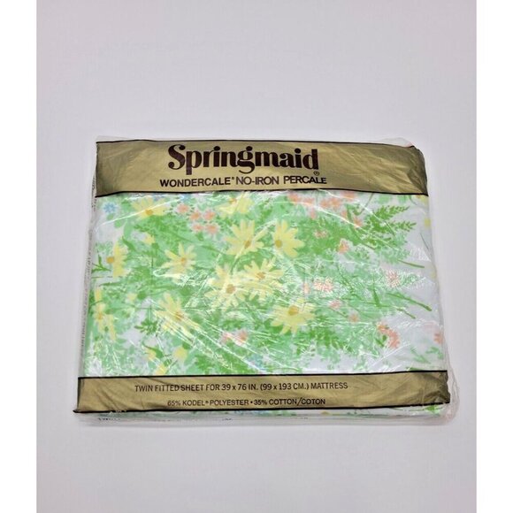 Vintage Springmaid Twin Fitted Sheet Michelle New in Package Old Stock - Picture 1 of 7